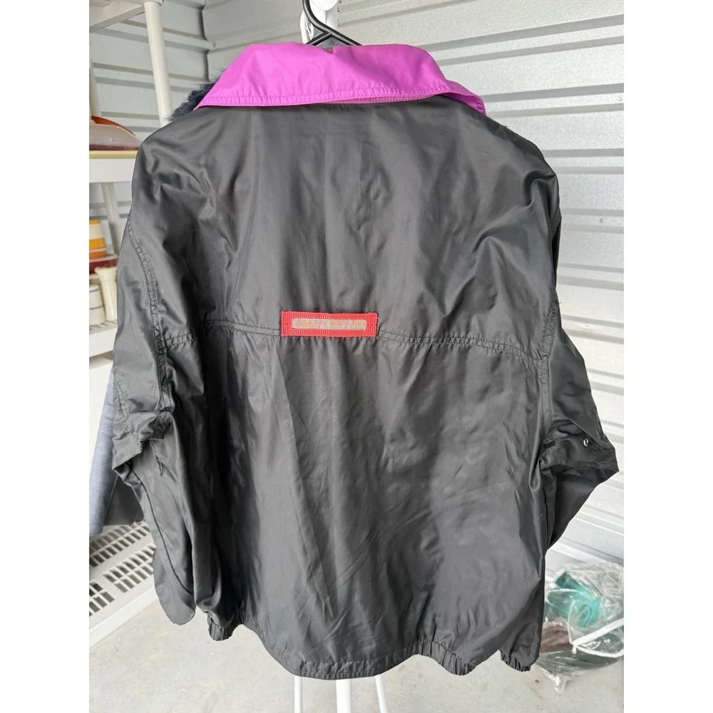Ocean Pacific OP Vintage Windbreaker Jacket Black Pink Pullover Mens Medium